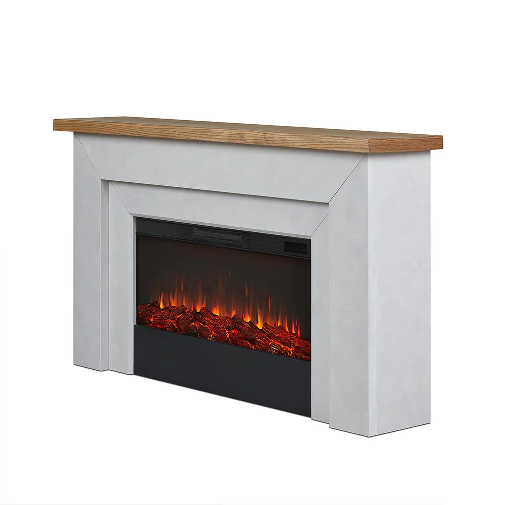 2026 Real Flame Malie Landscape 67-in Fireplace Mantel Package in Venetian Gray
