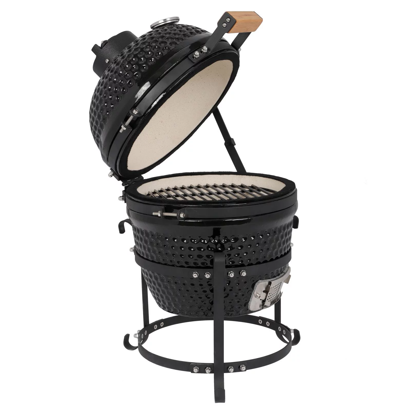 2026 SalonMore 13in Round Ceramic Charcoal Grill Black
