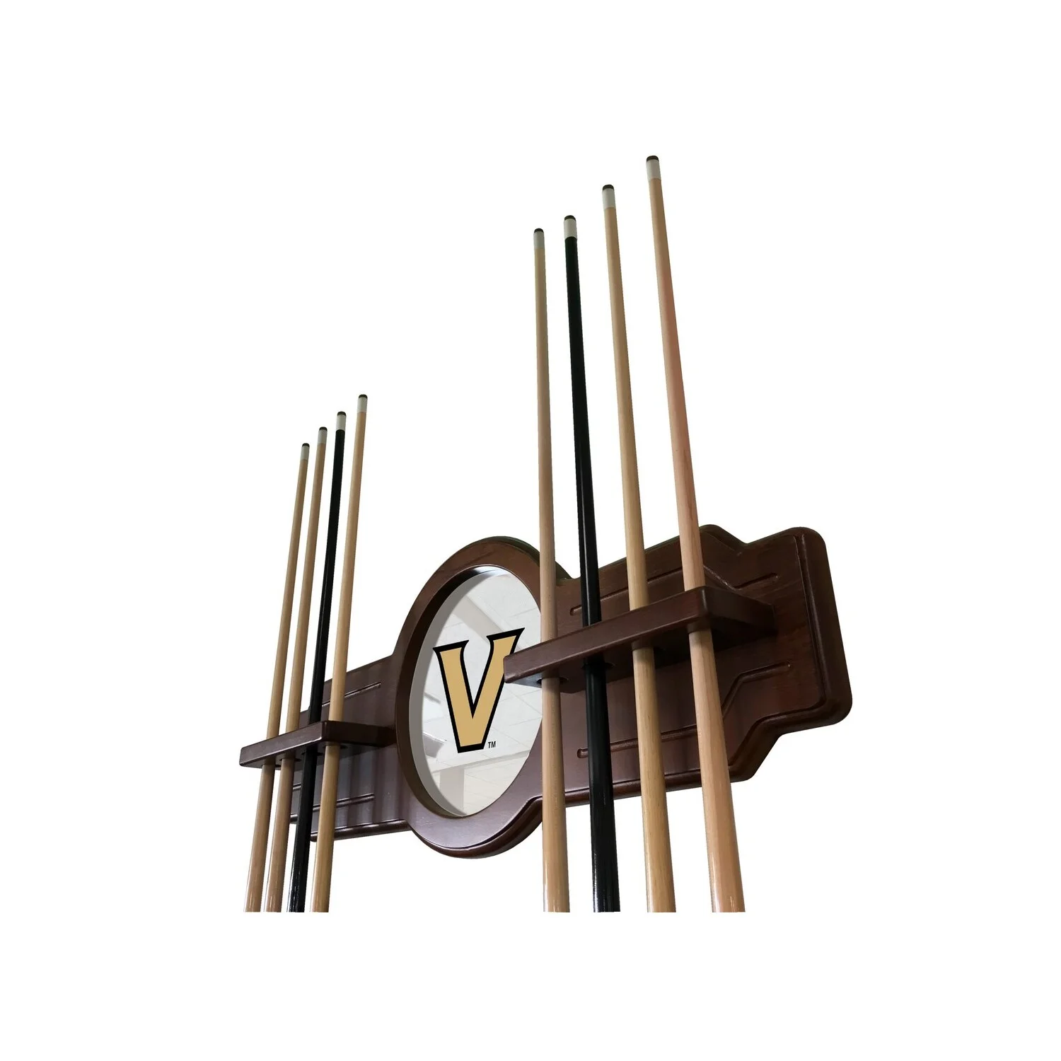Vanderbilt University Solid Wood Cue Rack with a English Tudor Finish