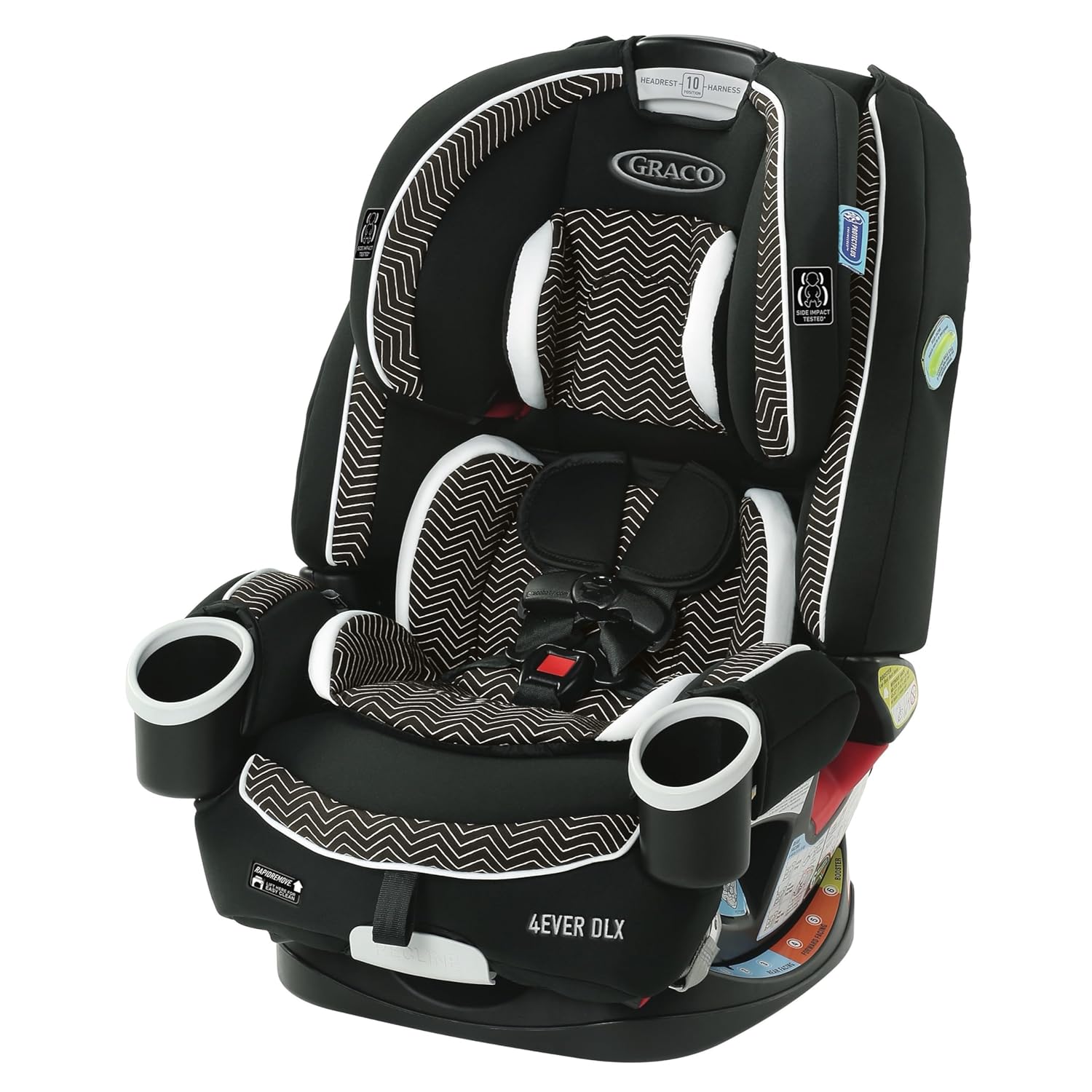 4Ever Dlx 4-In-1 Car Seat – Grey, Infant to Toddler