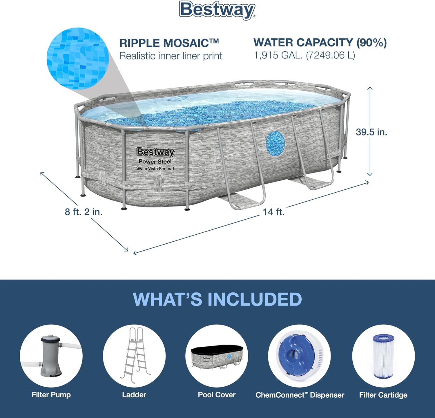 Bestway Oval Above Ground Pool Set (10' x 6'7