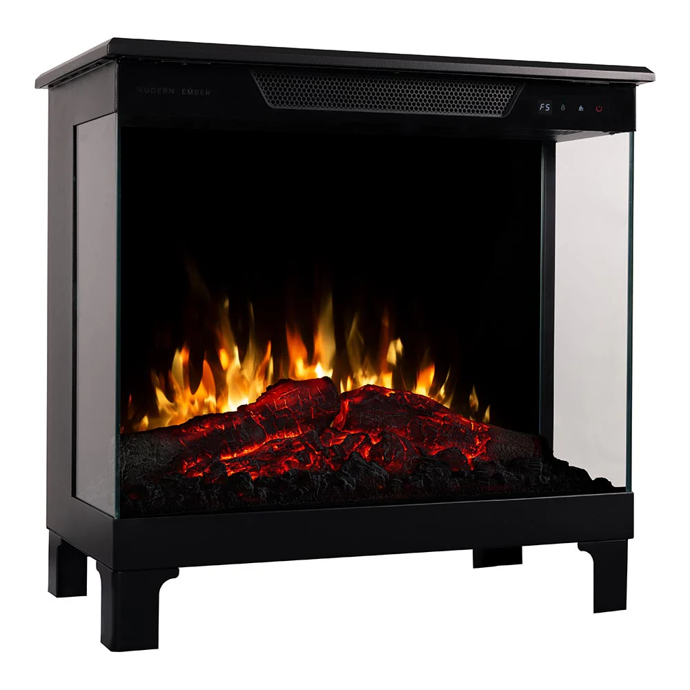 2026 Modern Ember Smart 3-Sided Black Electric Fireplace Stove Heater