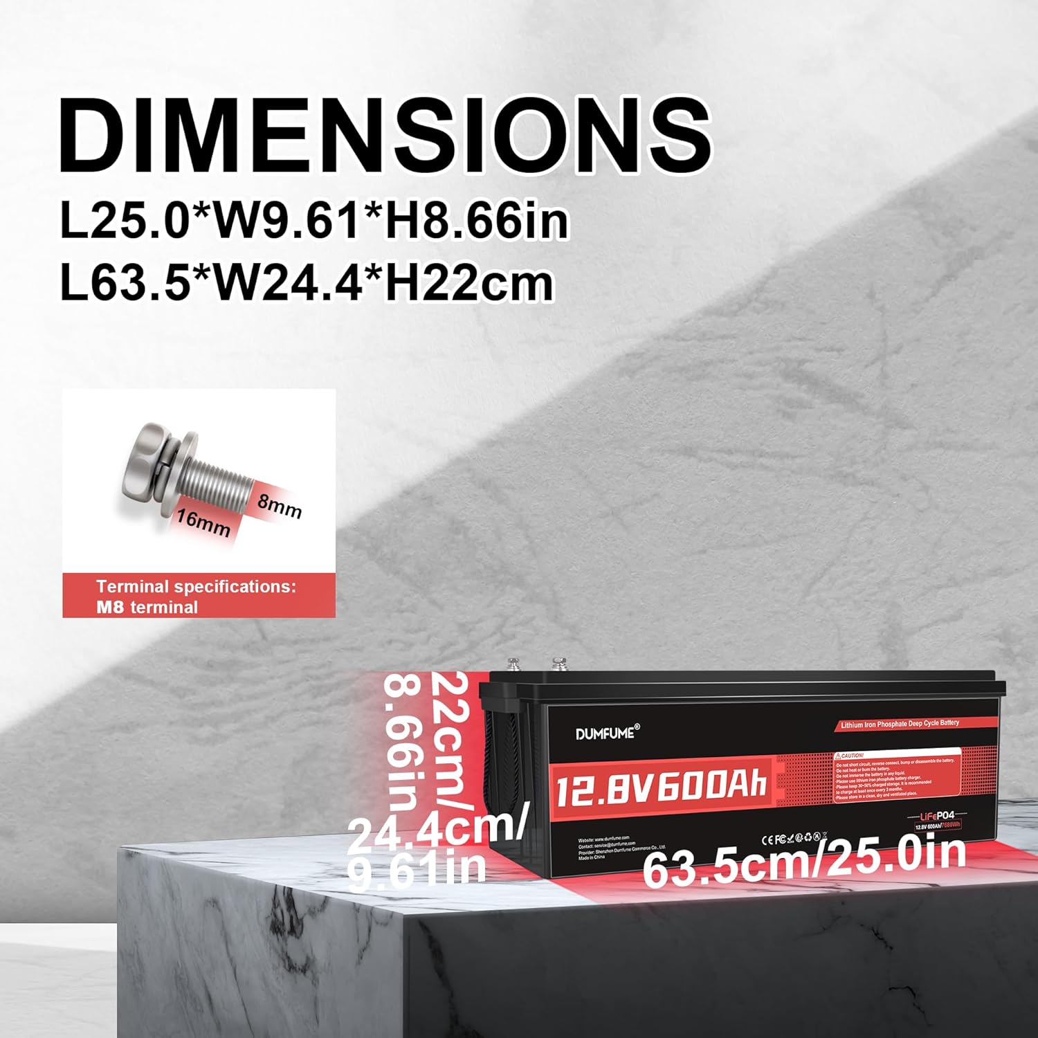 12V 300Ah Lithium LiFePO4 Battery with 200A BMS