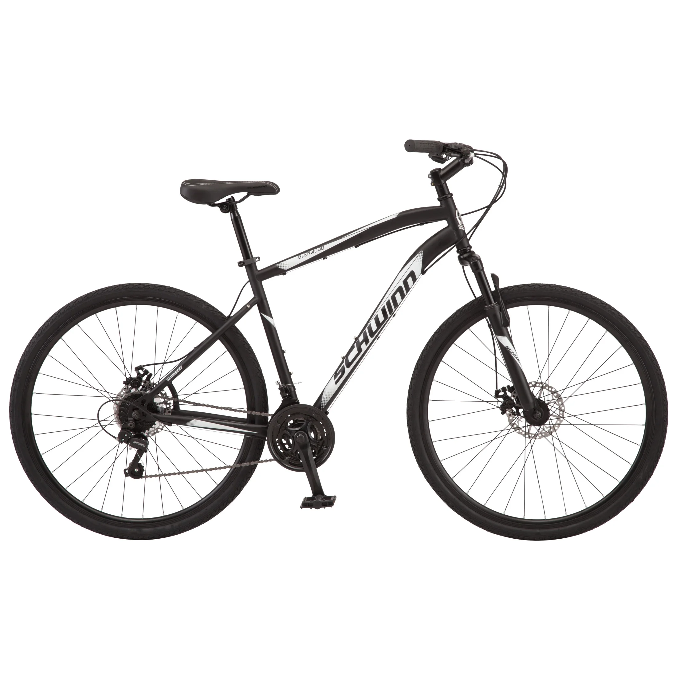 2026 Schwinn 700c Glenwood Mens Hybrid Bike, 21 Speeds, Black