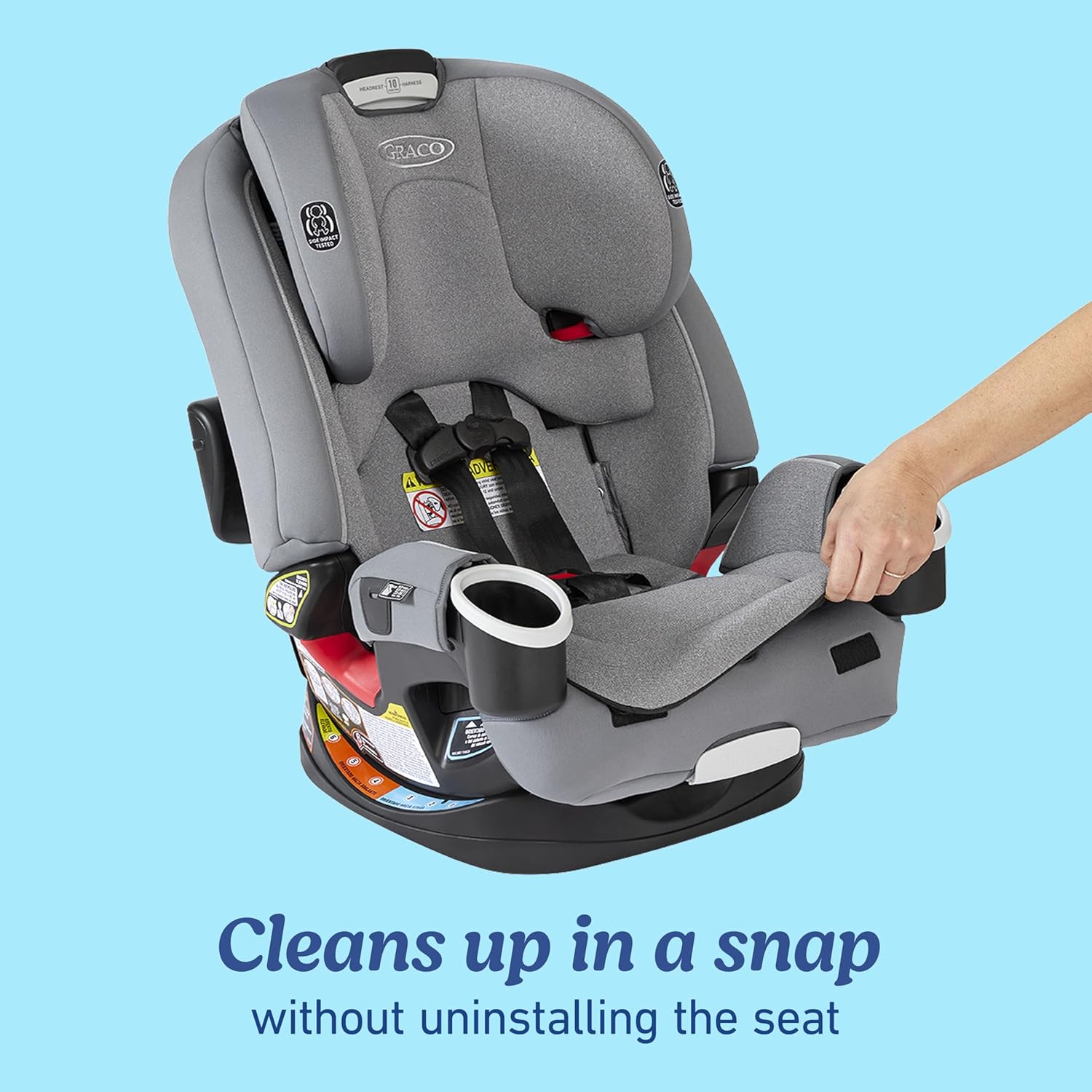4Ever Dlx 4-In-1 Car Seat – Grey, Infant to Toddler