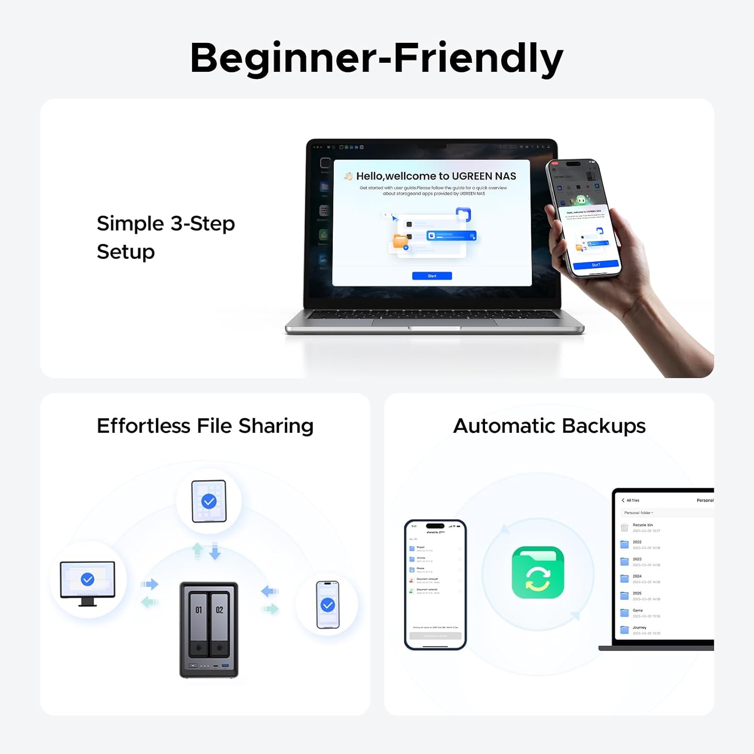Nasync DXP2800 2-Bay NAS with Intel N100 CPU