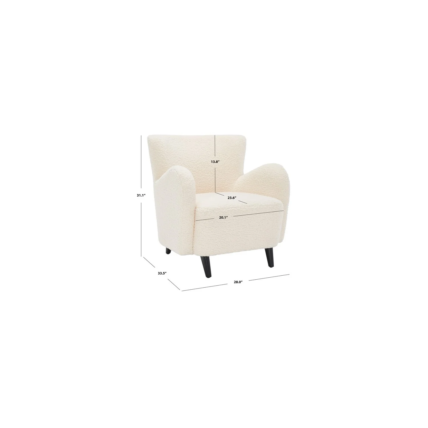 2026 Safavieh Couture Rayanne Mosern Wingback Chair - 28