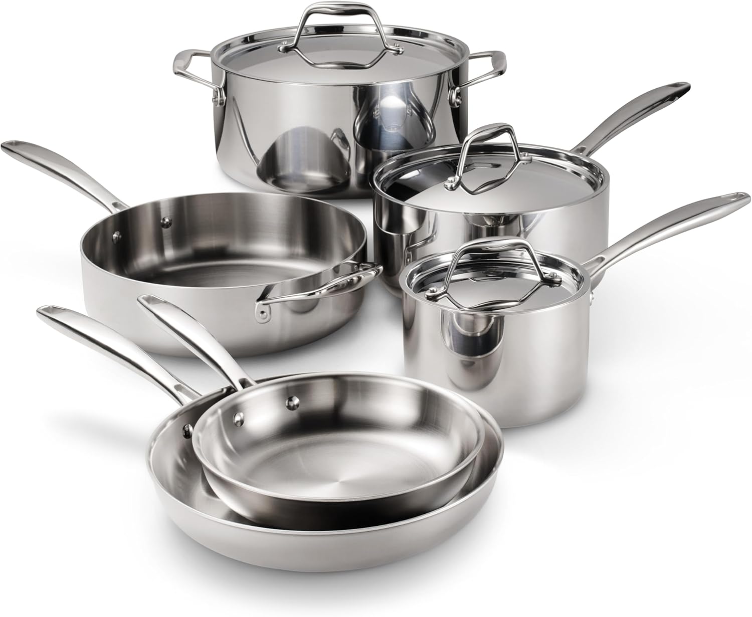 Tri-Ply Clad Stainless Steel 12-Piece Cookware Set