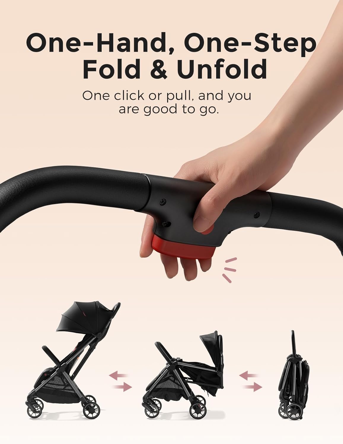 Clickgo Lightweight Compact Travel Stroller with Canopy