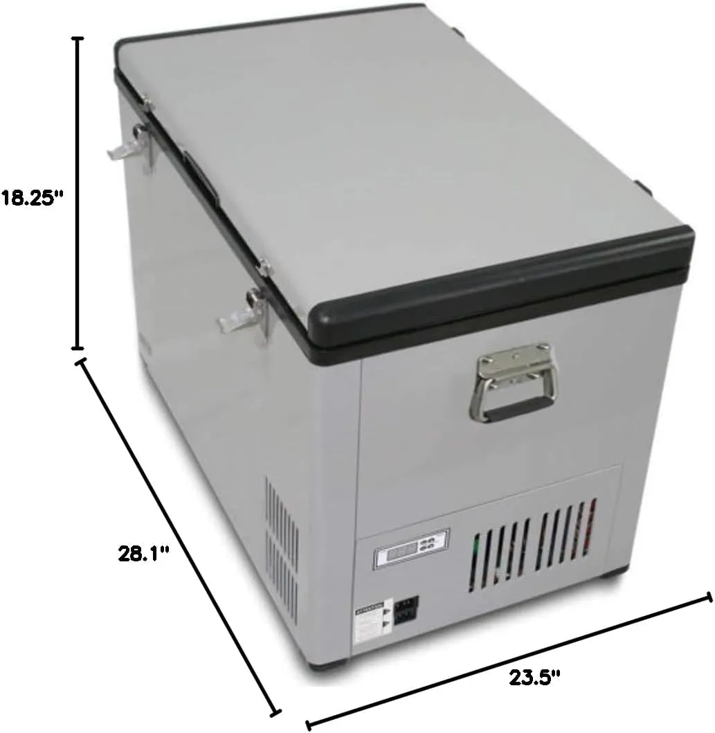 FM-65G 65 Quart Portable Refrigerator and Deep, AC 110V/ DC 12V, Real Chest Freezer for Car, Home, Camping, and RV with-8°F to 50°F Temperature Range, Gray, One Size