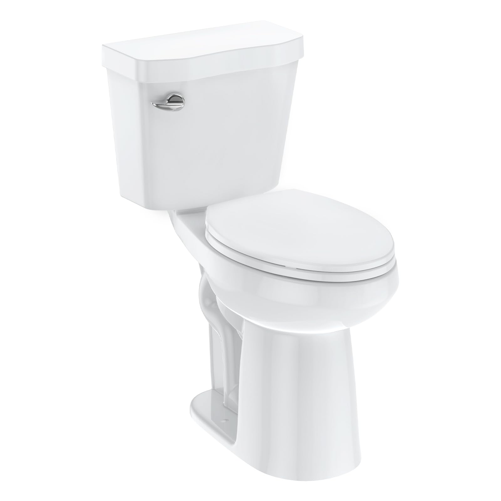 2026 21Toilet, Elongated Toilets for Bathrooms, Two-Piece Toilet with Soft Close Seat, 1.28 Siphonic Flush Toilet with Universal Height ADA Cotton White