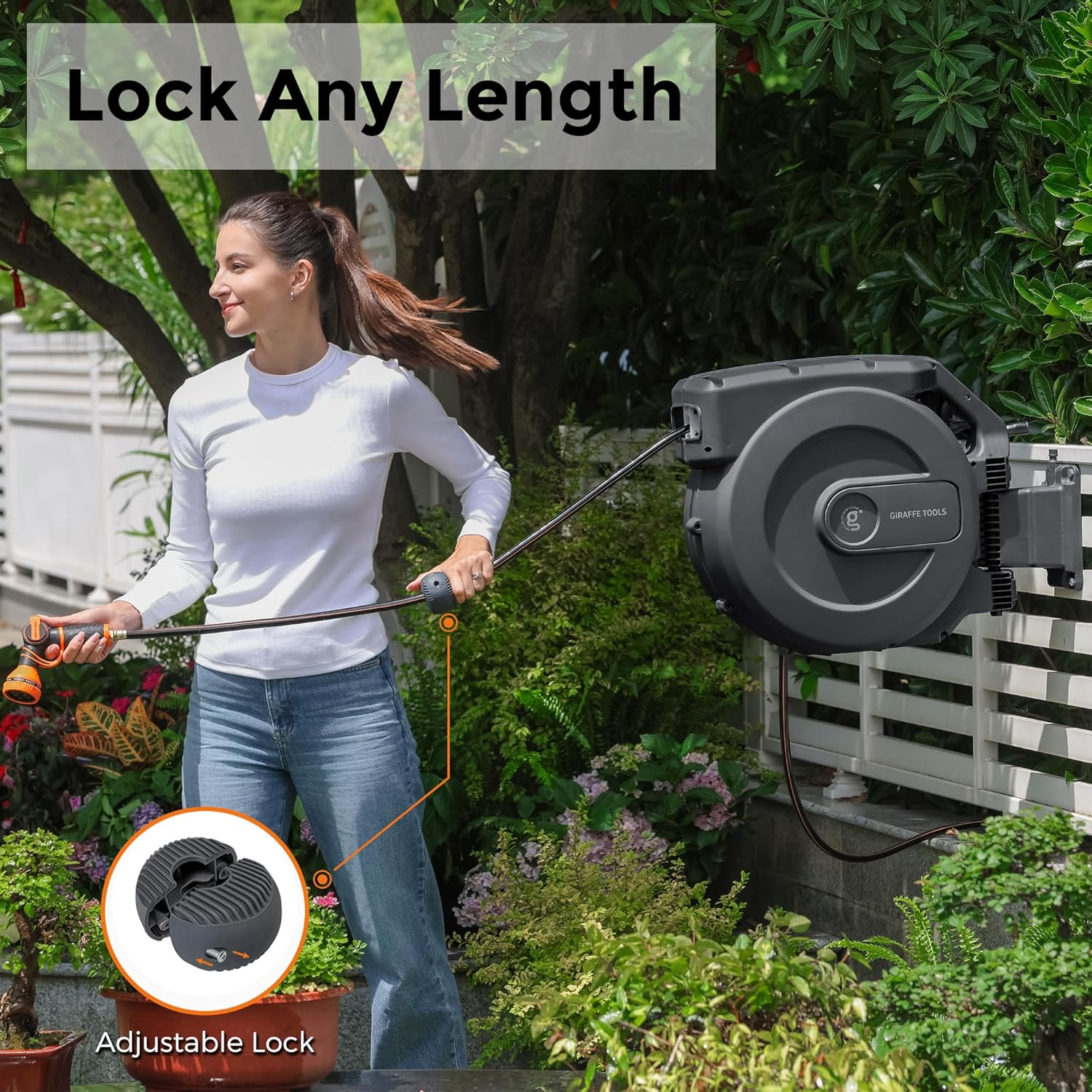 AW505/8 Retractable Garden Hose Reel 115 Ft