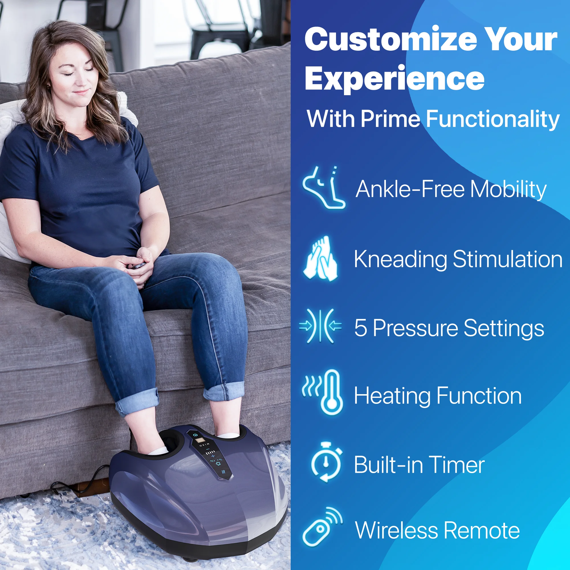 2026 MIKO Shiatsu Foot Massager Machine - Deep Kneading, Shiatsu, Air Compression, and Heat Therapy - Touchscreen - 2 Wireless Remotes