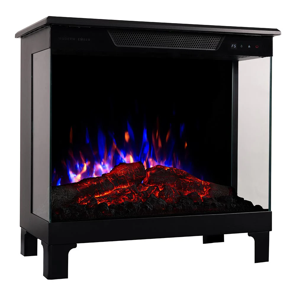2026 Modern Ember Smart 3-Sided Black Electric Fireplace Stove Heater