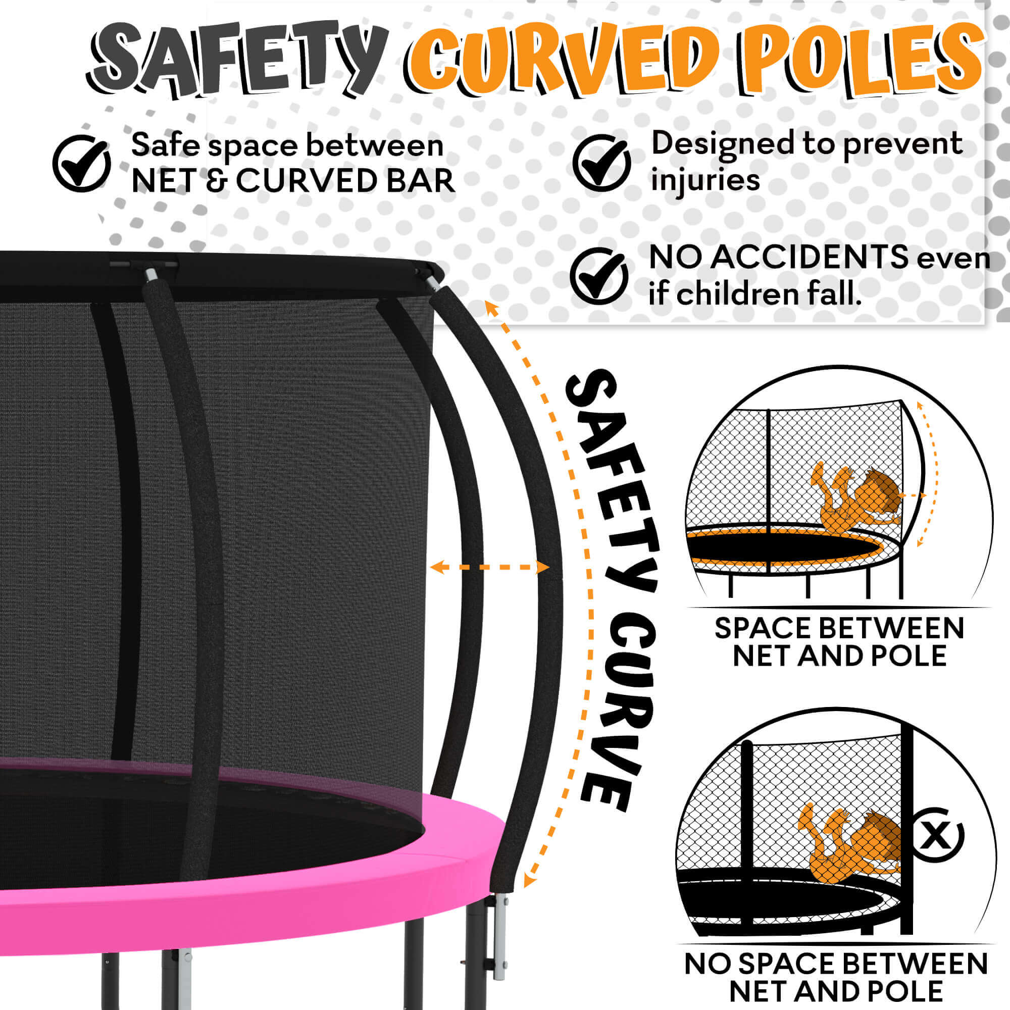 16FT Trampoline with Enclosure & Double Color Pad Cover