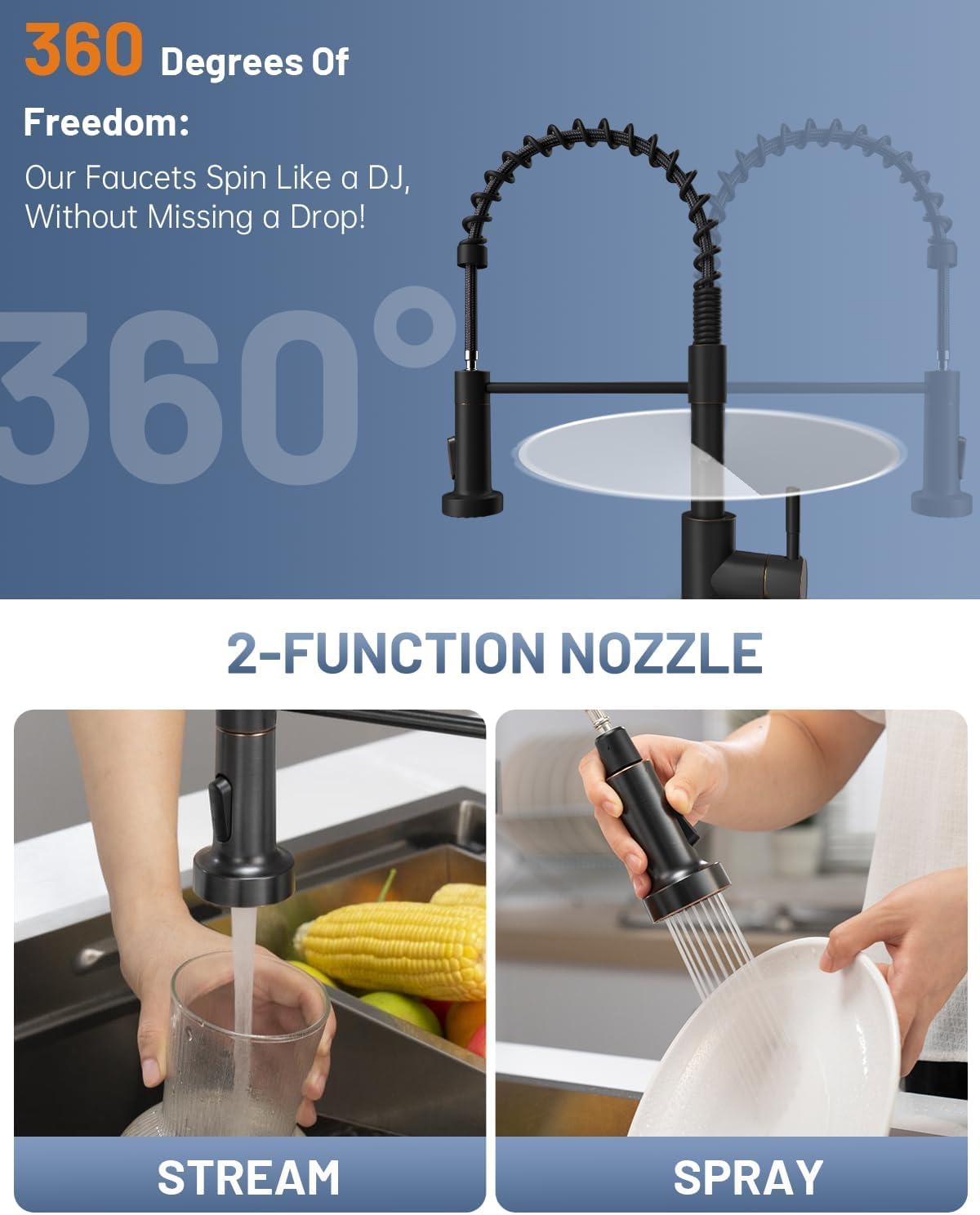 Black Touchless Kitchen Faucet with Soap Dispenser, Motion Sensor Activated Hands-Free Automatic Faucet for Sink with Pull Down Sprayer, Single Handle Smart Faucets for Kitchen Sink