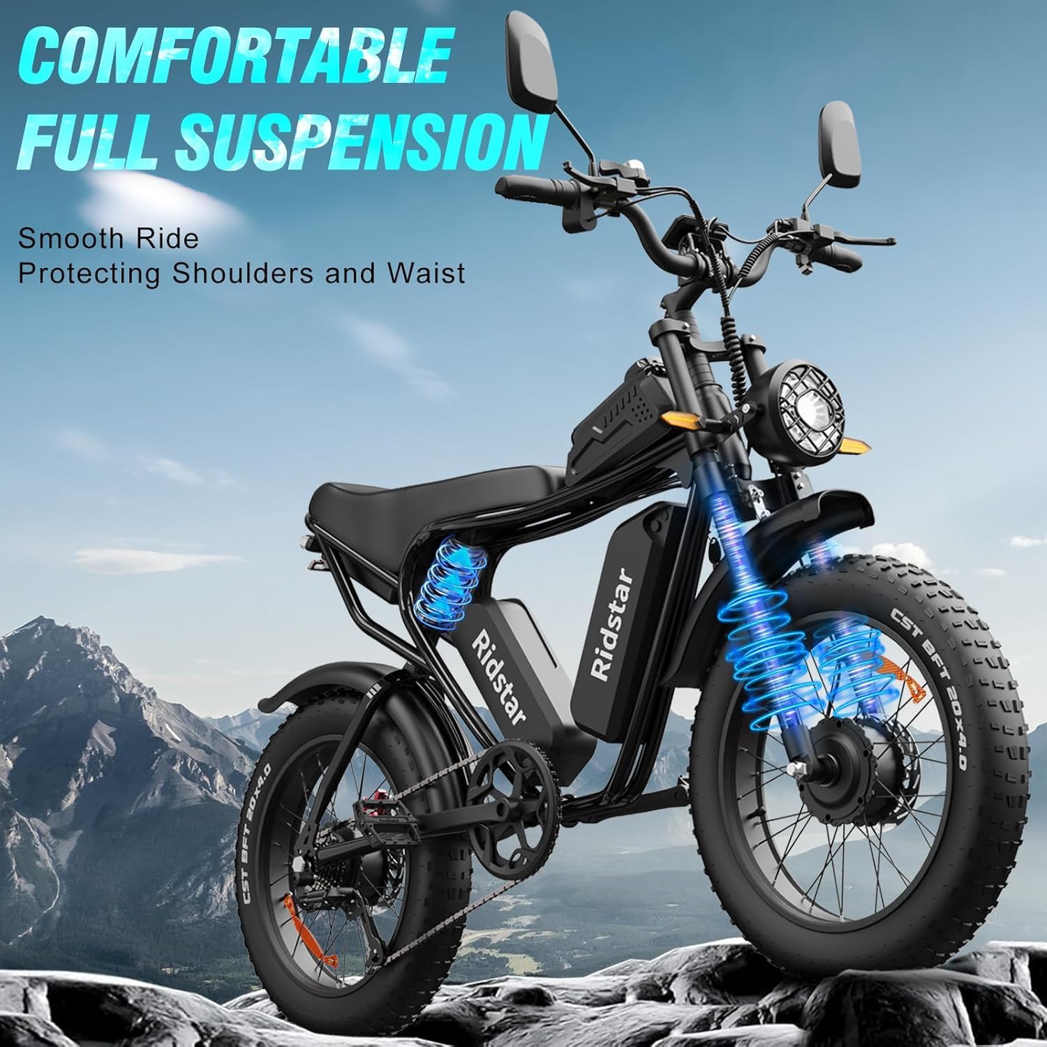 Electric Bike Q20, 2000W, 52V, 30-180 Miles