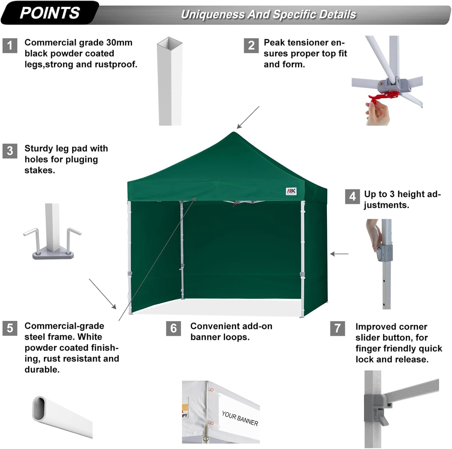 Easy Pop Up Canopy Tent 10×10 with Sidewalls