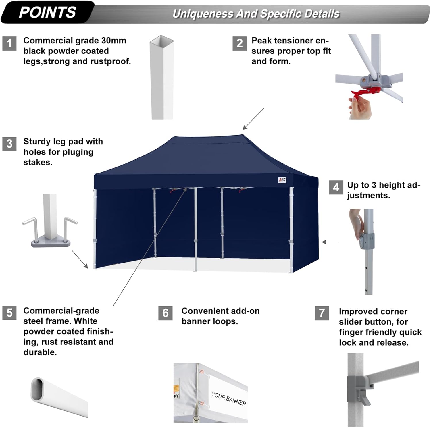 Easy Pop Up Canopy Tent 10×10 with Sidewalls