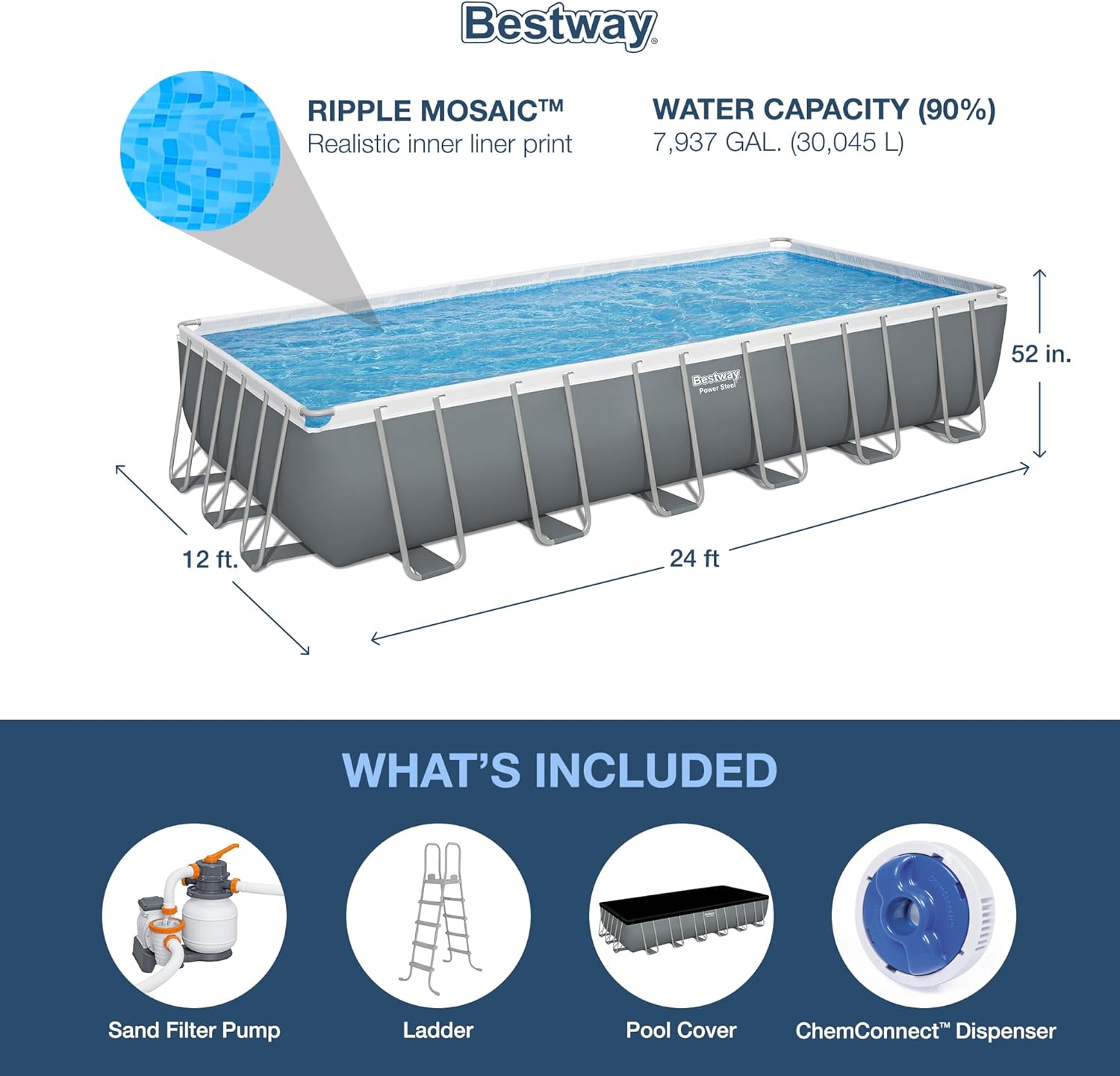 Bestway Oval Above Ground Pool Set (10' x 6'7
