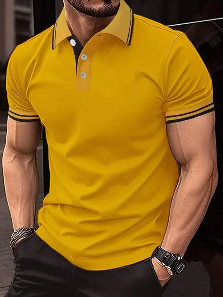 3D Digital Printed Men's Short Sleeved Polo Shirt Cross-border Hot Selling Comfortable to Wear Summer Fashionable