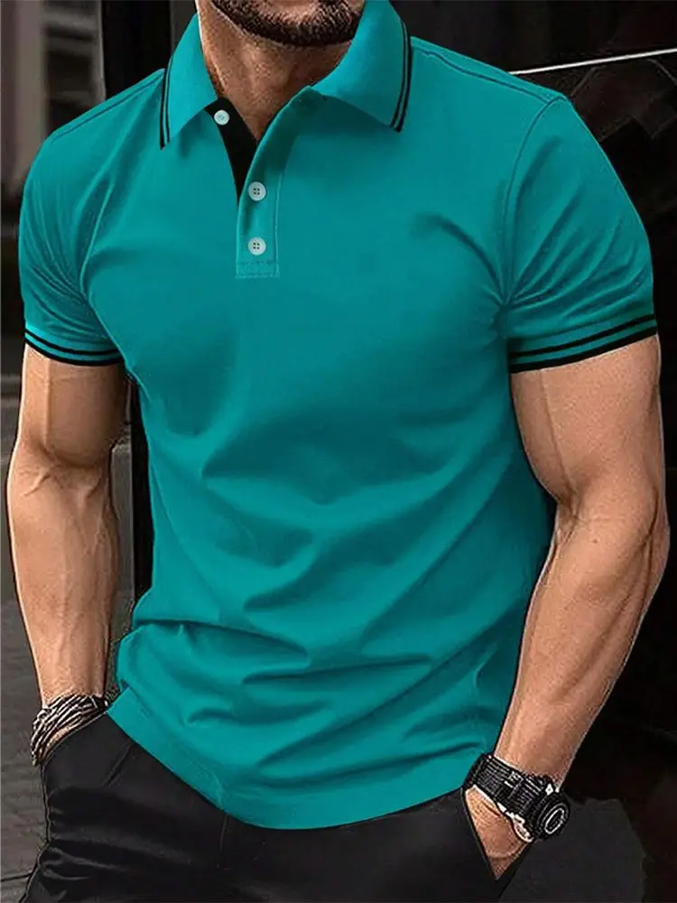 3D Digital Printed Men's Short Sleeved Polo Shirt Cross-border Hot Selling Comfortable to Wear Summer Fashionable