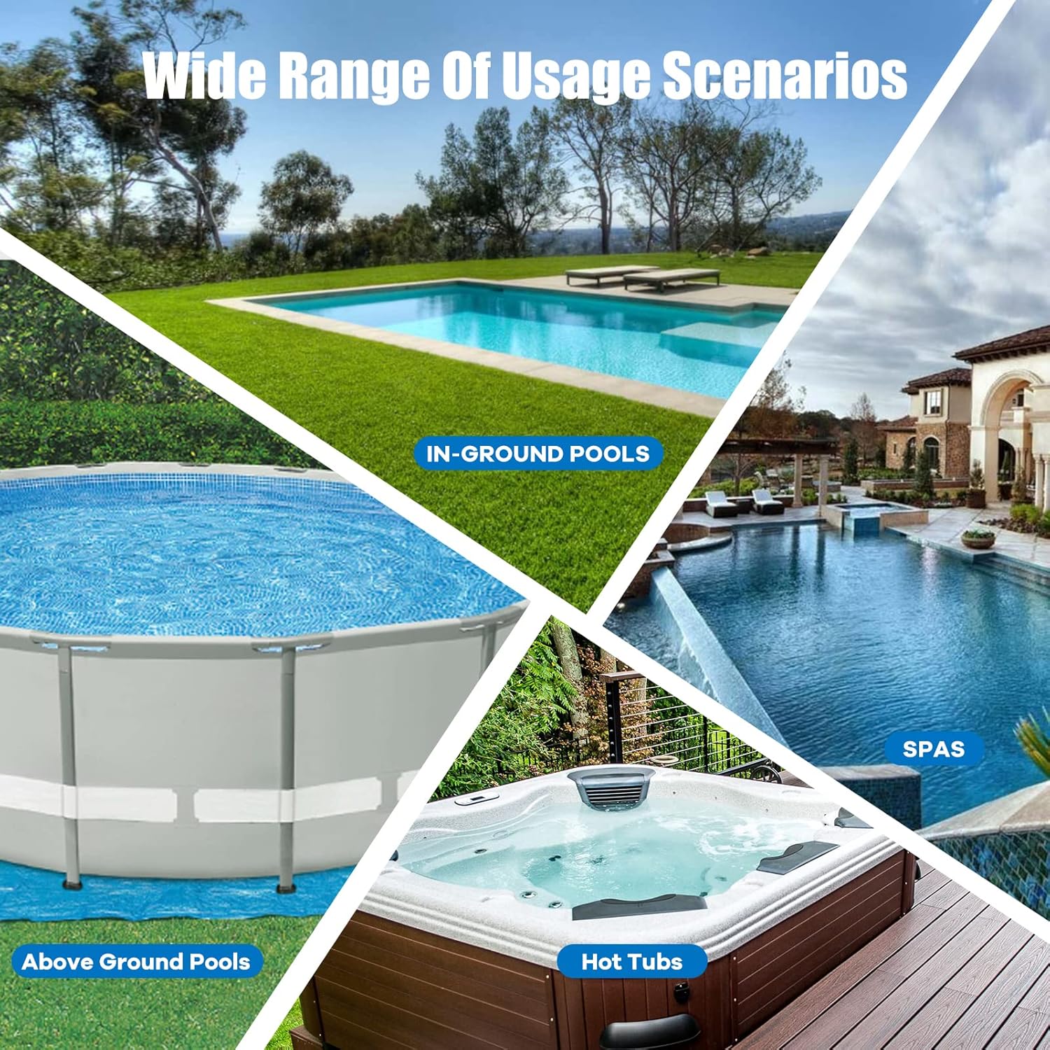 2026 Pool Vacuum for Above Ground Pool with a Telescopic Pole, Running time up to 1H, T403 Handheld Rechargeable Pool Cleaner with Powerful Suction up to 18.5 gallons/min, Ideal for Leaves, Debris