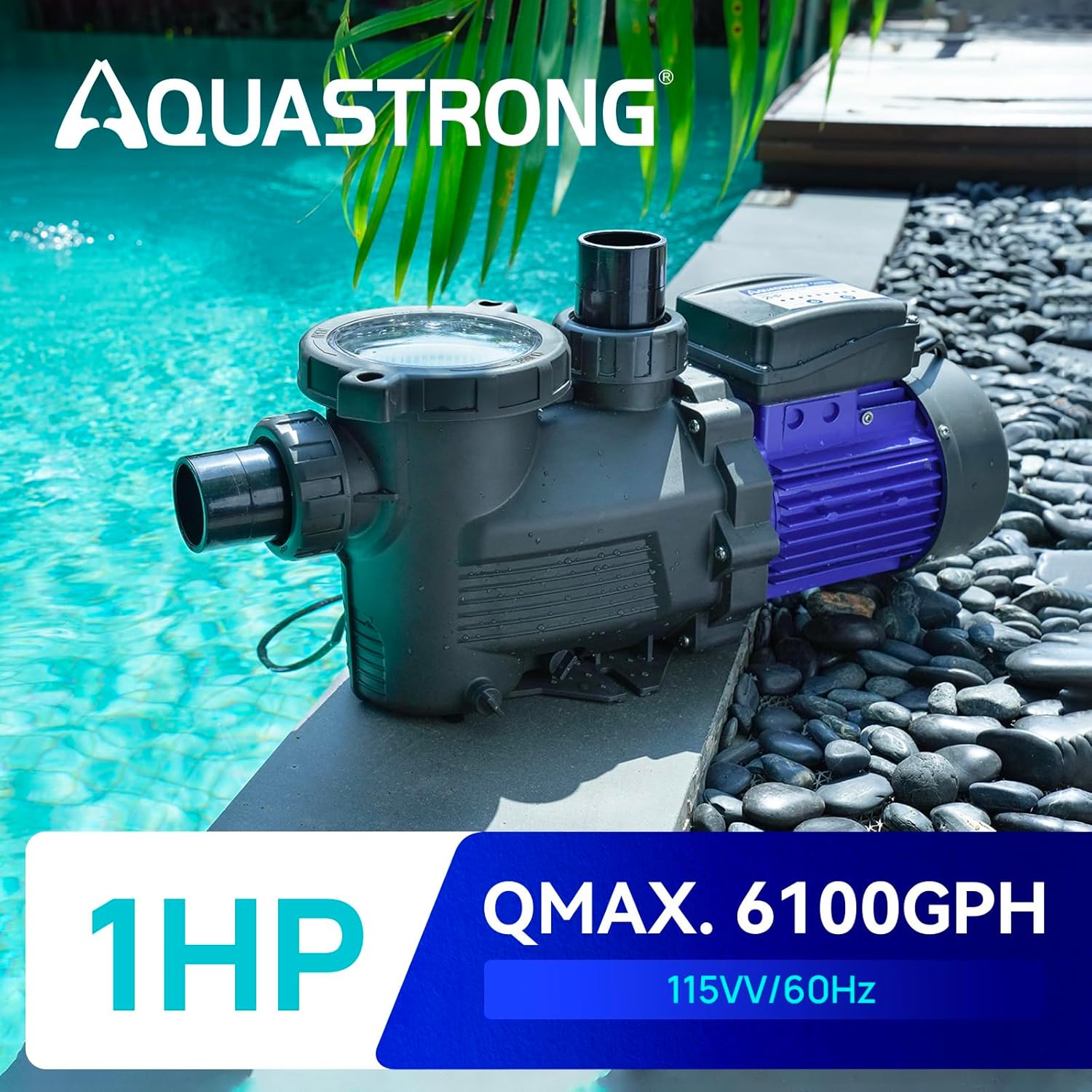 In/Above Ground Pool Pump, 2HP Single Speed, 8917 GPH