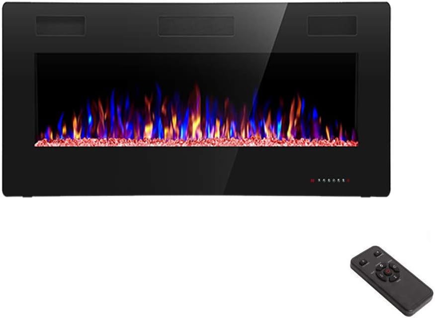 60′′ Electric Fireplace – Remote Control, Adjustable Flames