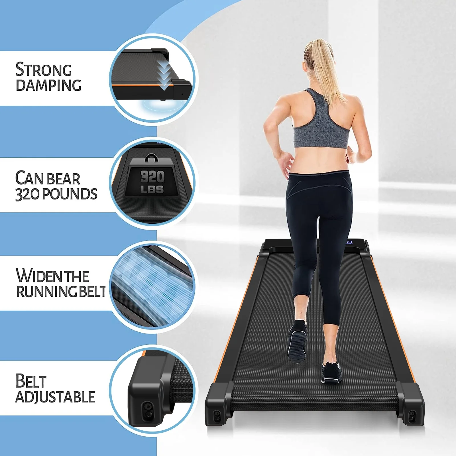 2026 CoolHut Walking Pad Under Desk, 2 in 1 Portable Folding Treadmill for Walking, Running and Home Office Use, 2.5HP Low-Noise Motor, LED Display, and Remote Control, Black