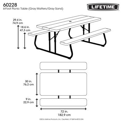 2026 6-Foot Classic Folding Picnic Table 48