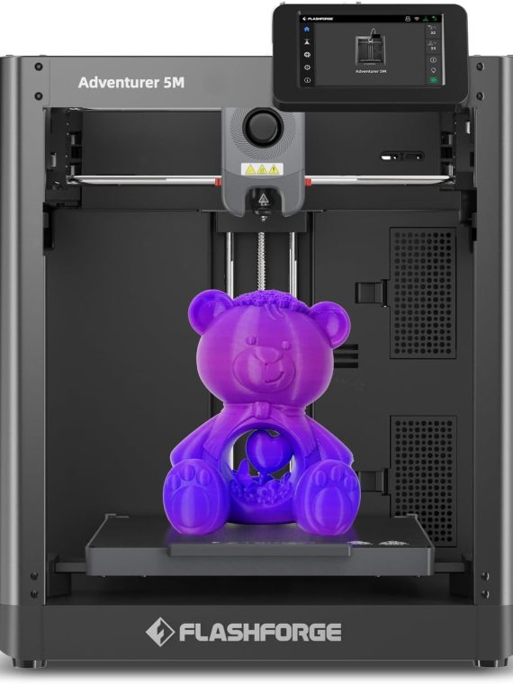 Adventurer 5M 3D Printer with Fully Auto Leveling, Max 600mm/s High Speed Printing, 280°C Direct Extruder with 3S Detachable Nozzle, Core XY All Metal Structure, Print Size 220x220x220mm – Adventurer 5M