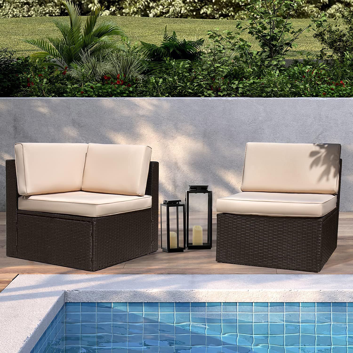 5 Pieces All-Weather Patio Furniture Set with Cushions