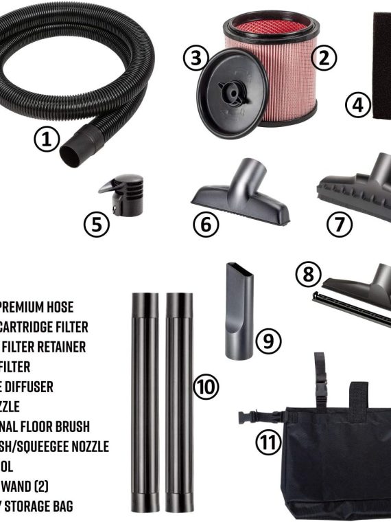 Beast Professional Series 14 Gal. 6.5 HP Steel Tank Wet/Dry Vac with Cart