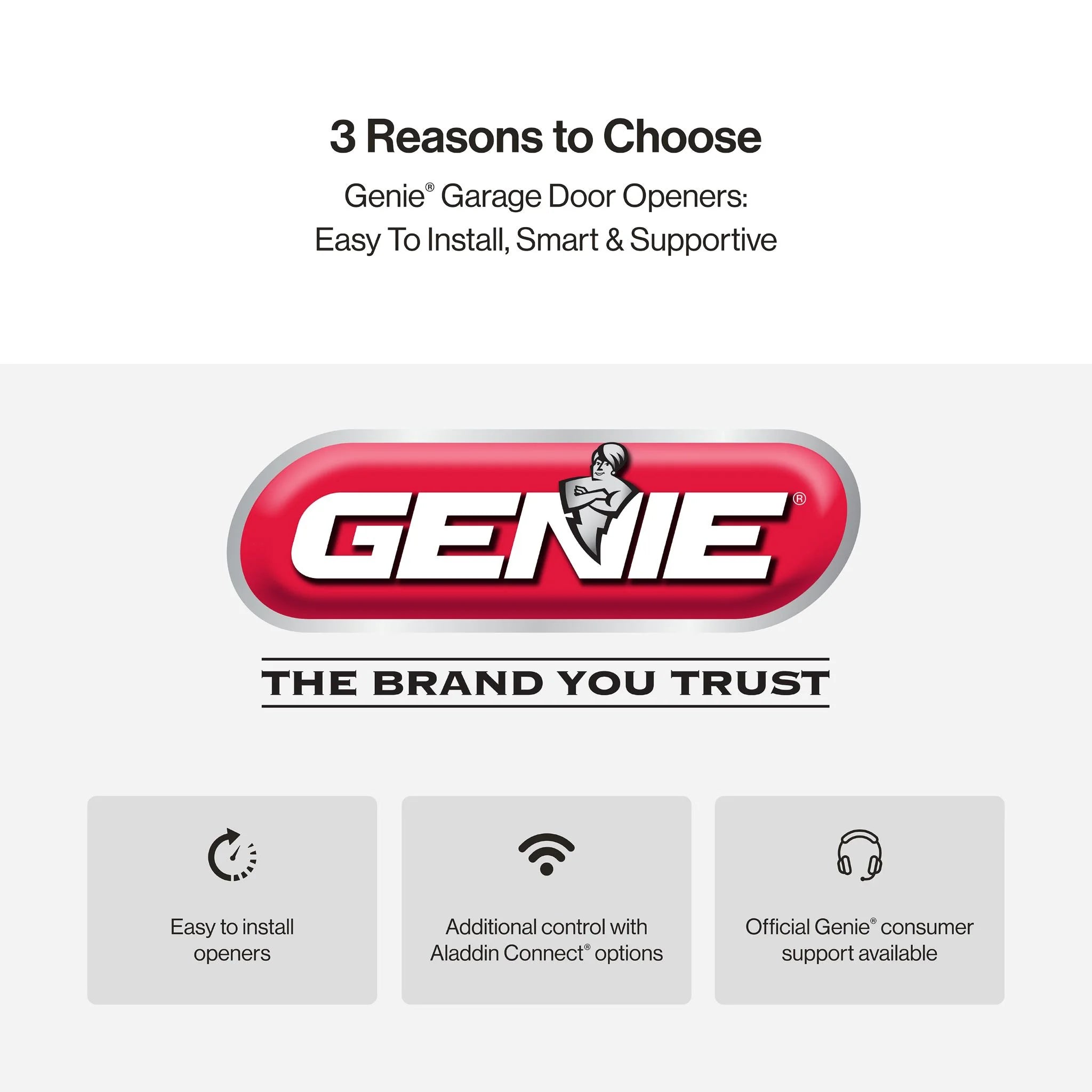 2026 Genie Chain Drive 750 3/4 HPc Garage Door Opener w/Battery Backup - Heavy Duty -