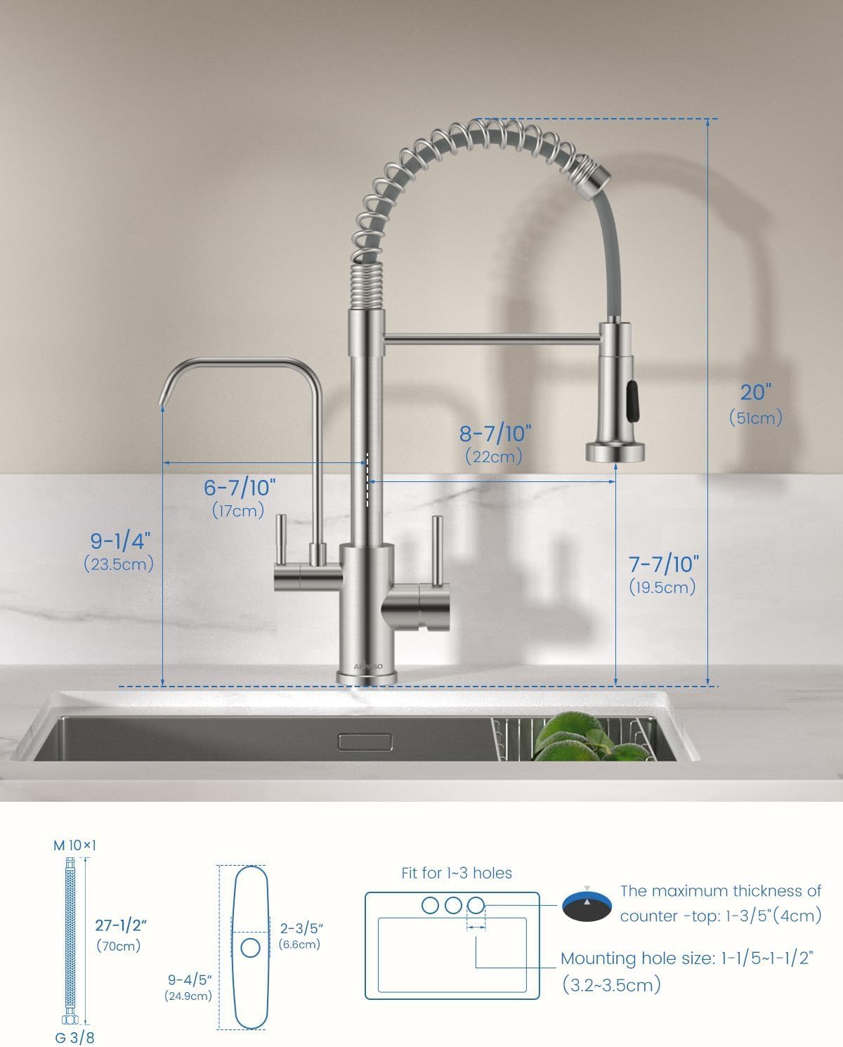 Black Touchless Kitchen Faucet with Soap Dispenser, Motion Sensor Activated Hands-Free Automatic Faucet for Sink with Pull Down Sprayer, Single Handle Smart Faucets for Kitchen Sink