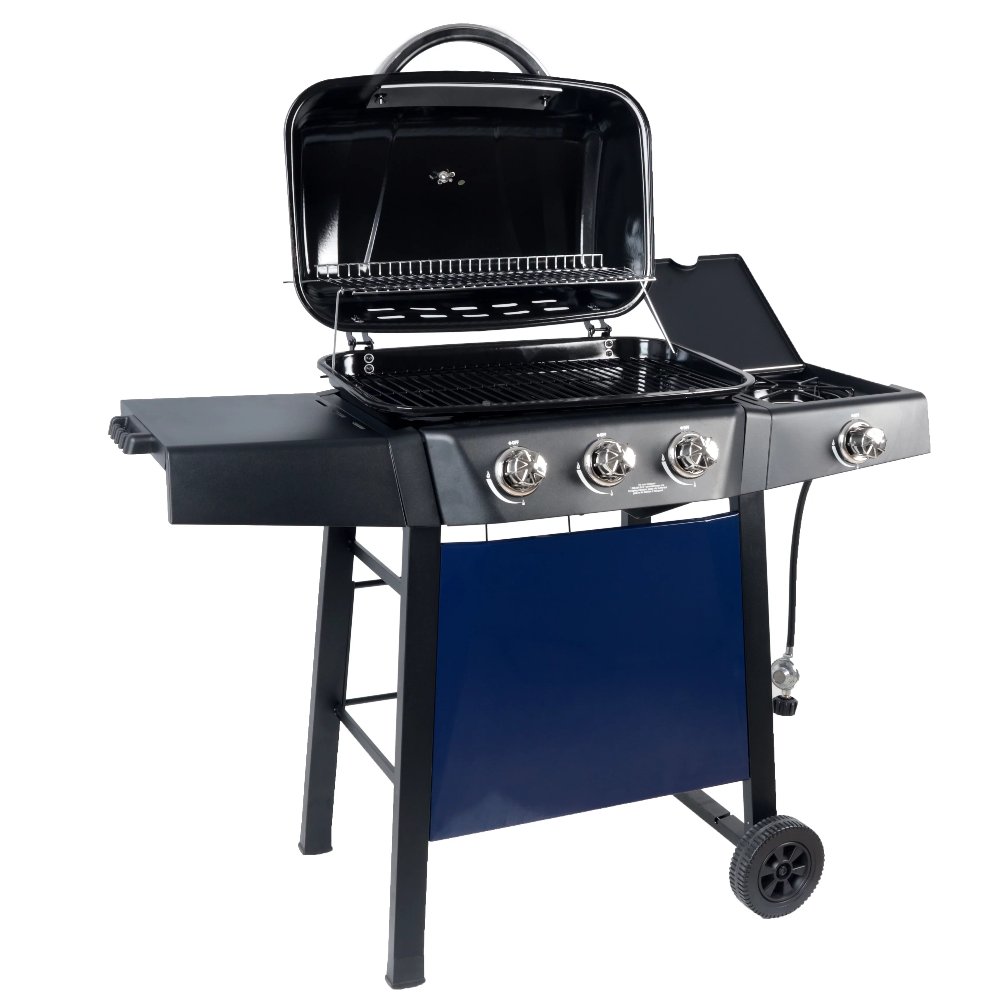 2026 RevoAce 3 Burner Propane Gas Grill Including a Side Burner, Blue Sapphire, GBC1729WBS, New