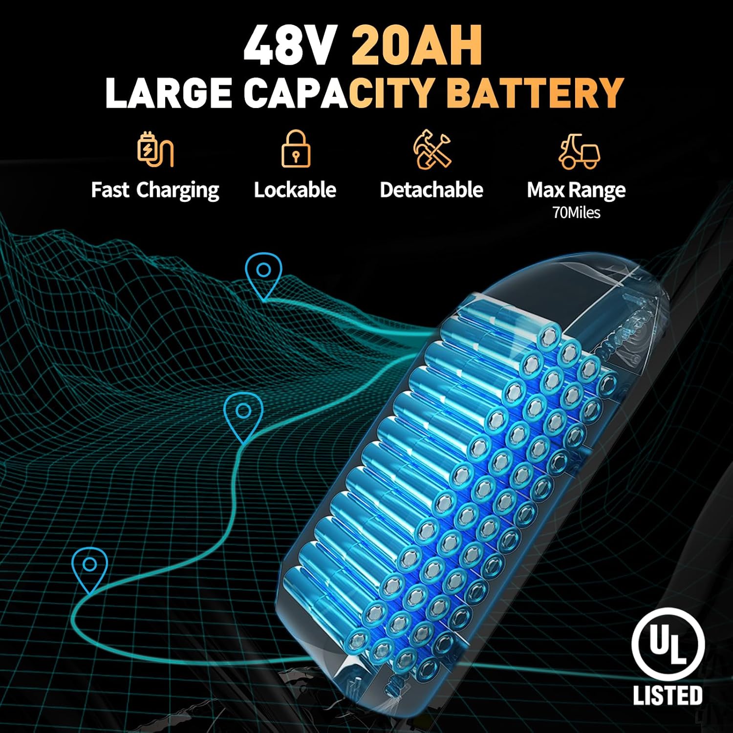 Electric Bike Q20, 2000W, 37Mph, 20′′ Fat Tires