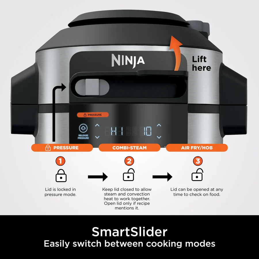 2026 Ninja Foodi SmartLid 14-in-1 7.5L Multi-Cooker with SteamCrisp Technology – Pressure Cooker, Air Fryer & Steamer in One