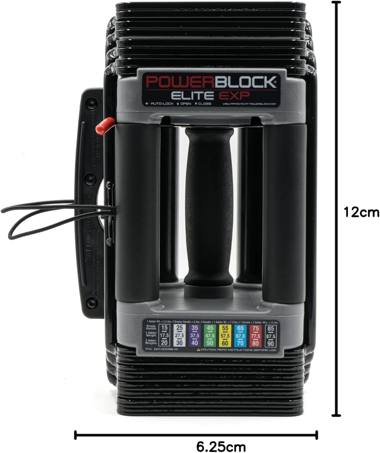 Elite Exp Adjustable Dumbbells 5-50 Lbs, Pair