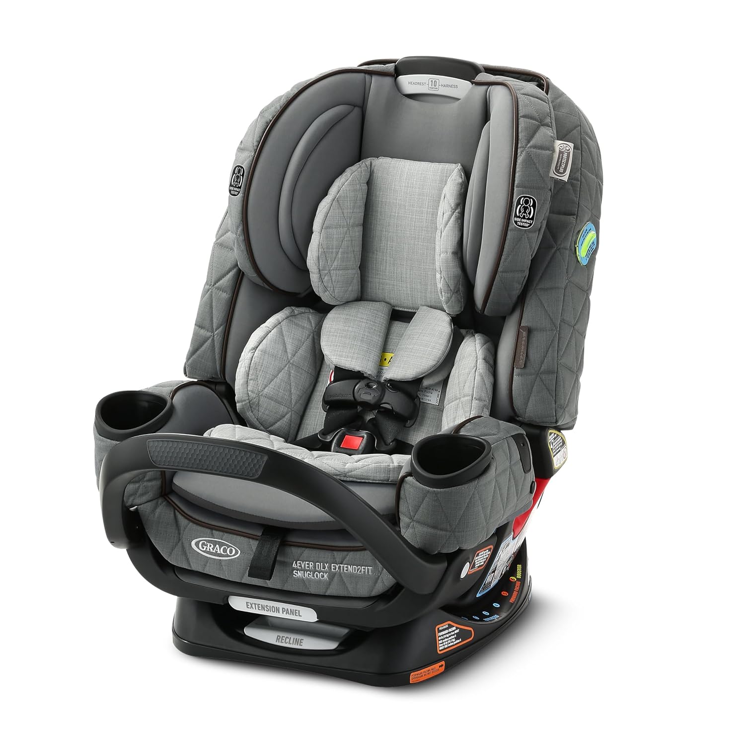 4Ever Dlx 4-In-1 Car Seat – Grey, Infant to Toddler