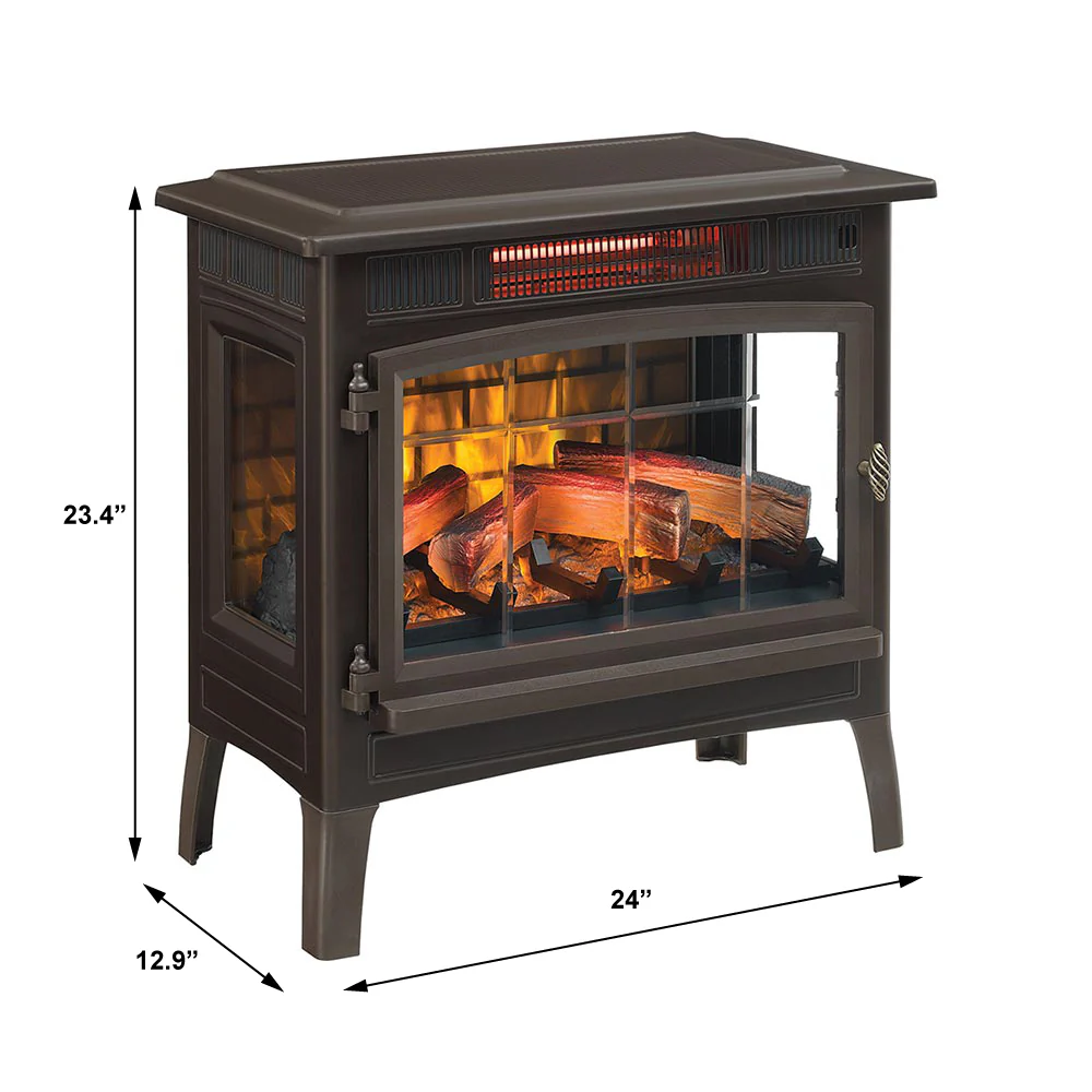 2026 Duraflame 3D Bronze Infrared Electric Fireplace Stove with Remote Control - DFI-5010-02