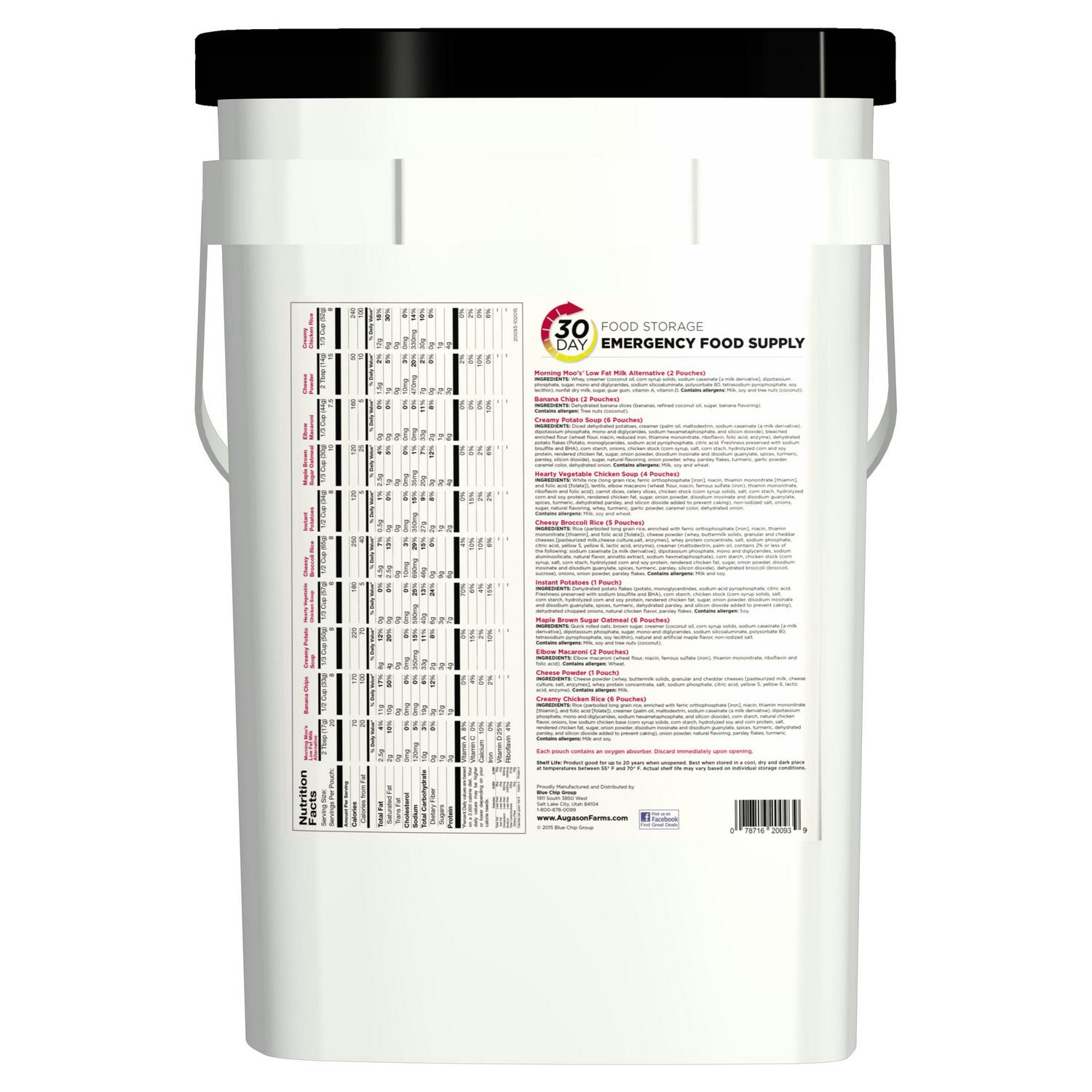 Augason Farms 1-Person 30-Day Emergency Food Supply – QSS-Certified