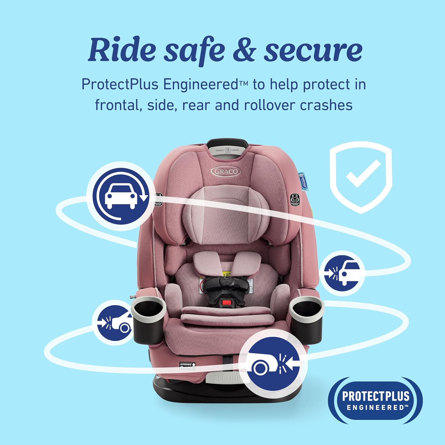 4Ever Dlx 4-In-1 Car Seat – Grey, Infant to Toddler