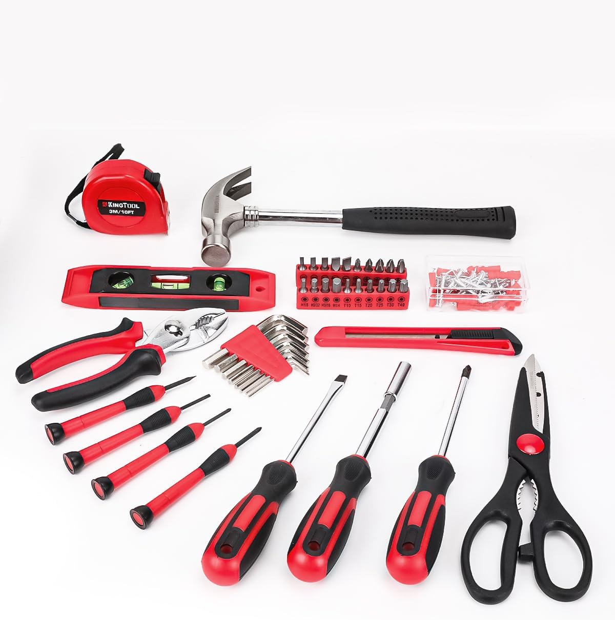 2026 KINGTOOL Home Tool Set Kit - 286 PCS Home Auto Repair Tool Kit with Rolling Tool Box, Mechanic Tool Sets with 21V Max Cordless Power drill, Perfect for Homeowner, Diyer, Handyman