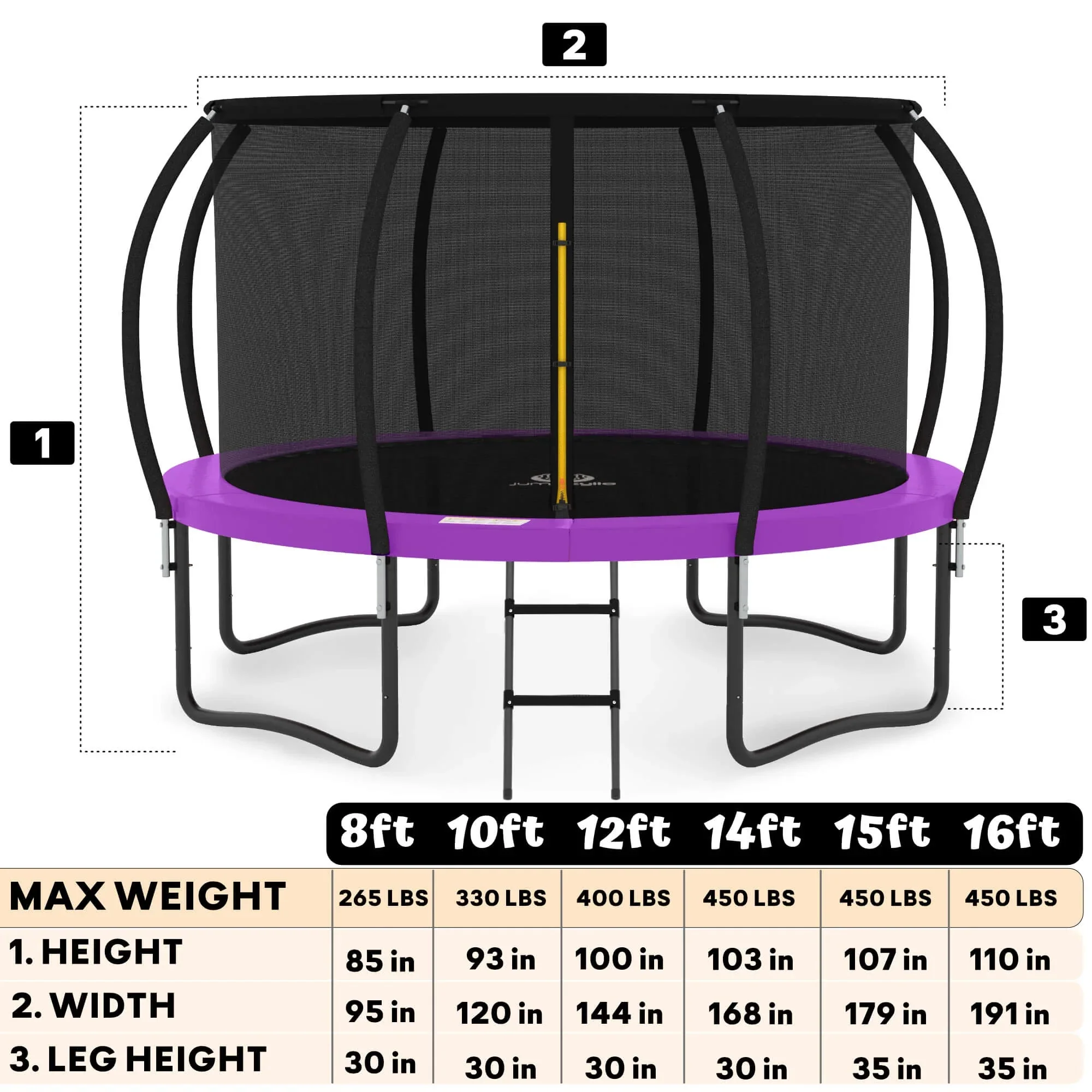 16FT Trampoline with Enclosure & Double Color Pad Cover