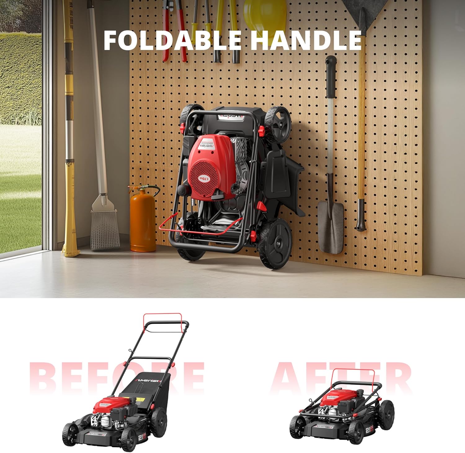 Gas-Powered Self-Propelled Lawn Mower 21′′ Deck