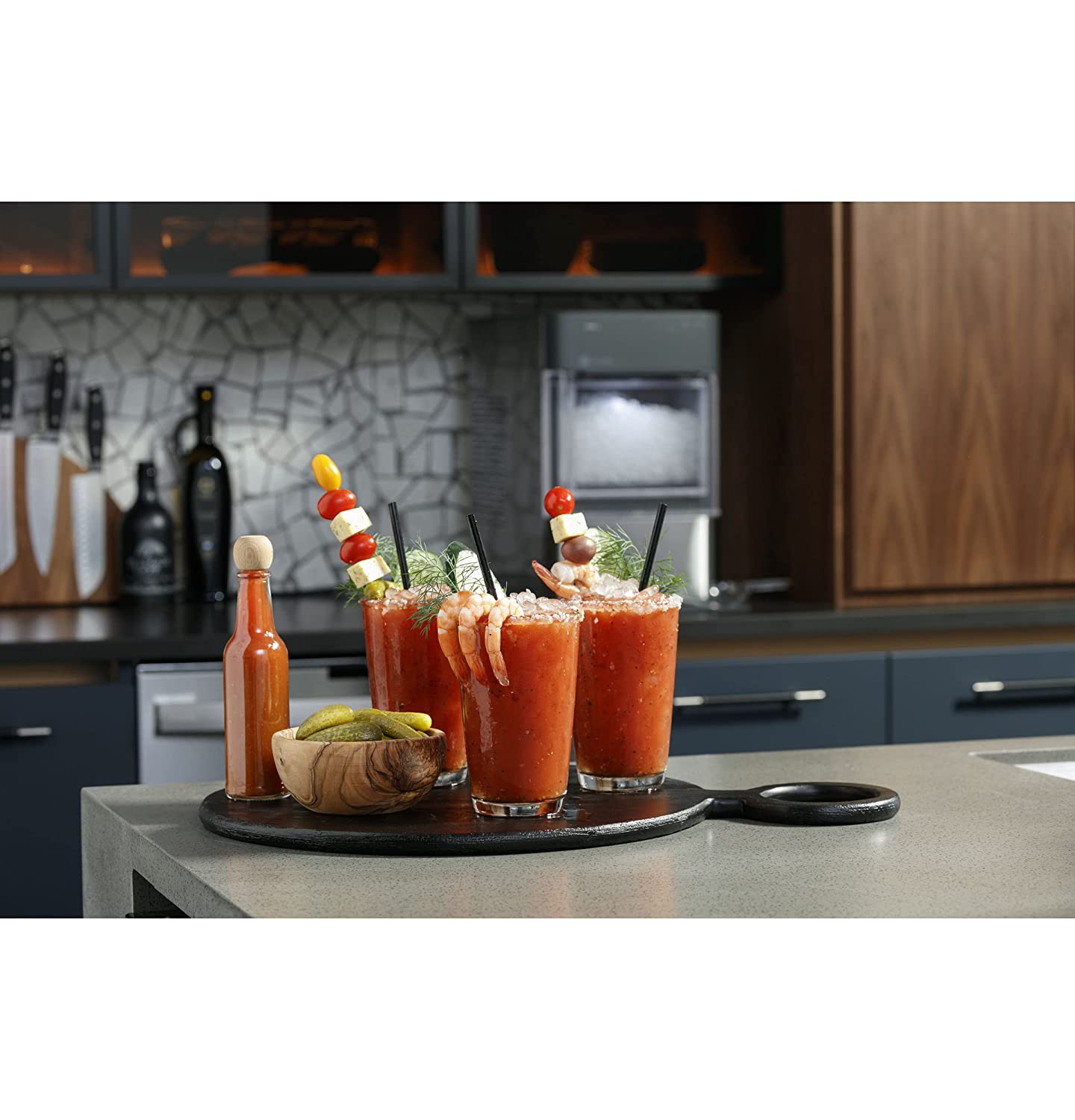 Profile Opal 2.0 | Countertop Nugget Ice Maker | Ice Machine with WiFi Connectivity | Smart Home Kitchen Essentials | Black Stainless