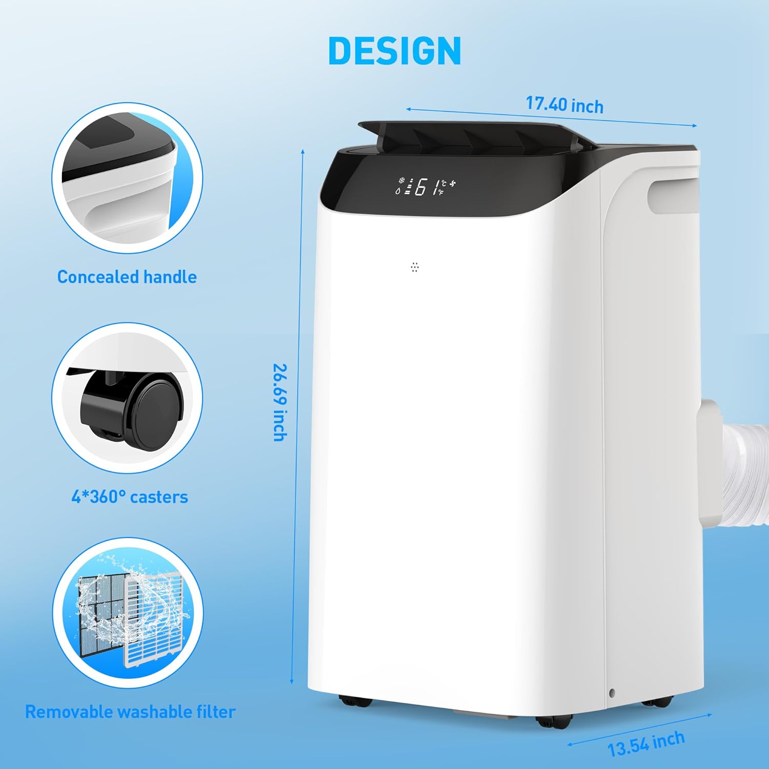 14,000 BTU Portable Air Conditioner for 700 Sq Ft