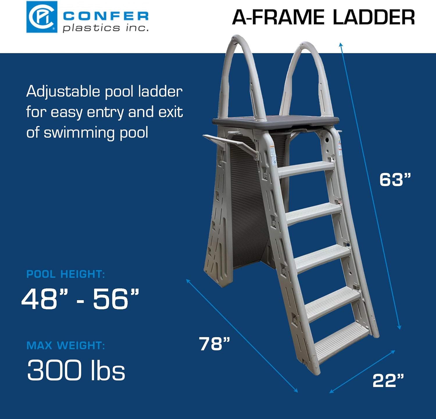Confer Plastics 7200 Roll Guard Adjustable Ladder